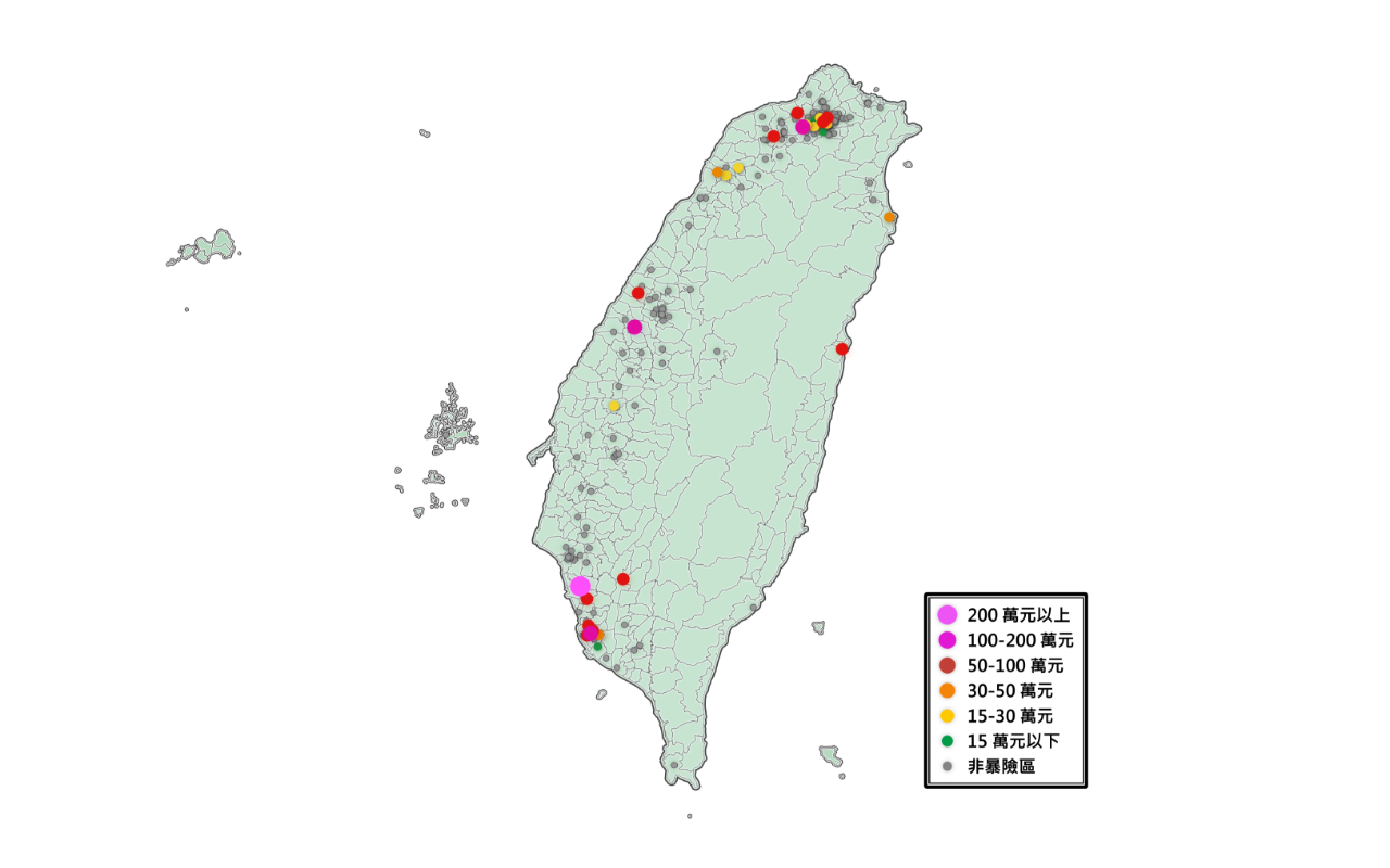  台灣地區氣候風險監控與災損評估圖 